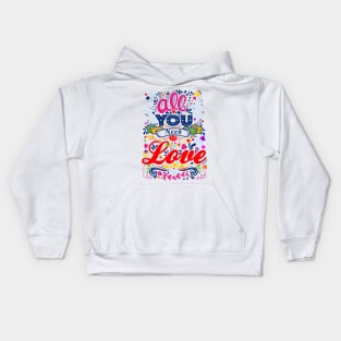 Retro Pop Art Lyrics - All You Need Is Love 1 Kids Hoodie